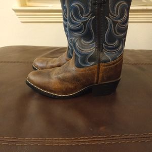 CODY JAMES BOYS' TWO-TONE EMBROIDERED WESTERN BOOTS - ROUND TOE